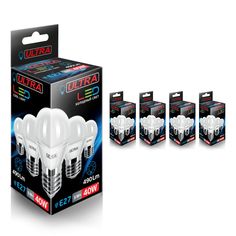 Лампочка Ultra Led G45_5W_E27, Холодный белый свет, E27, 5 Вт, Светодиодная, 5 шт.