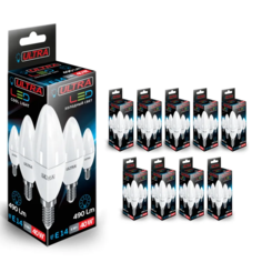 Светодиодная лампочка Ultra Led C37 5W E14 4000K, комплект 10 шт.