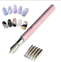 Кисть перо и набор дотсов для дизайна ногтей Elpaza