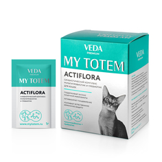 Синбиотический комплекс для кошек ВЕДА My Totem Actiflora мультипробиотик и пребиотик 30шт Veda