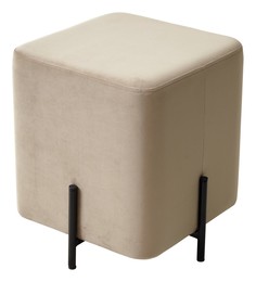 Пуф для гостиной ФЕЛИКС квадратный бежевый 5, велюр / черный каркас М Сити