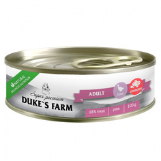 Влажный корм для кошек DUKES FARM из утки с брусникой и шпинатом, 24 шт по 100г
