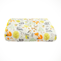 Коврик детский Amarobaby стёганный Soft Mat 115х115 см, Зверята жёлтый