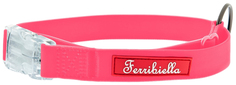 Cветящийся тонкий силиконовый ошейник, розовый 45-70 Ferribiella