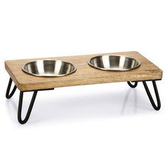 Миска LINGA для кошек на деревянной подставке 31*16*10см Beeztees