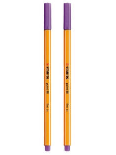 Капиллярная ручка-линер для скетчинга 0,4мм STABILO Point 88, фиолетовая (2шт)