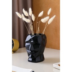 Ваза керамическая Кай, настольная, черная, муар, 19 см Керамика ручной работы
