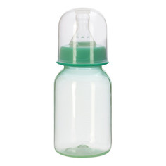 Бутылочка Курносики цветная с силиконовой соской молочной, 125 мл, зеленый, без принта
