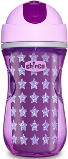 Чашка-поильник Chicco Sport Cup (трубочка), 1 шт., 14м+, 266 мл, розовый