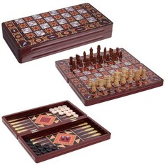 Игра настольная 3 в 1 (шахматы, шашки, нарды), арт. 231295 РемекоКлаб