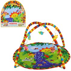 Развивающий коврик Smart Baby с подвесками-погремушками, размер 83 х 83 см, зеленый