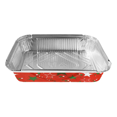 Форма для запекания Сhristmas одноразовая 27,2 х 36,8 см красная No Brand