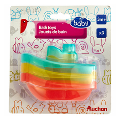 Игрушки для ванной Baby Лодочки АШАН Красная птица 3 шт