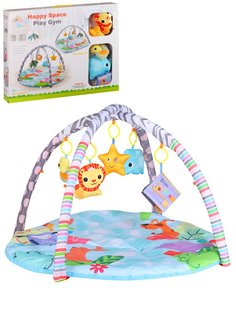 Развивающий коврик Компания друзей Животные, круглой формы, цвет голубой в/п 58*8*46см