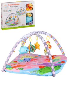 Развивающий коврик Компания друзей Животные, квадратный розовый в/п 58*8*46см