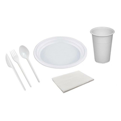 Набор одноразовой посуды Actuel белый на 6 персон