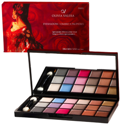 Палетка тени для век с зеркалом. Olivia Valera, Paris, 18 оттенков , 18 г