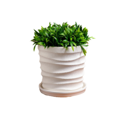 Горшок для цветов "Дюна", белый, шелк, керамика, 5 л Sima Land