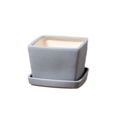 Горшок для цветов "Квадрат", серый, шелк, керамика, 14 л Sima Land