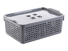 Корзинка Лофт 3,8л 295х185х105 мм с крышкой (серый) (12) Violet