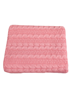 Плед вязаный Warm Whiff Пудровый 120x220 см Хлопок 100 %