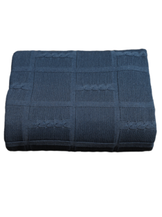 Плед вязаный Warm Whiff Джинсовый 180x220 см Хлопок 100 %
