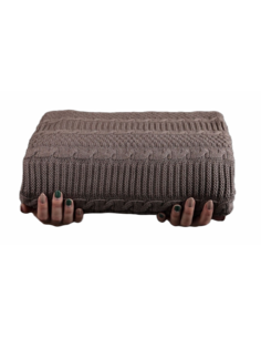 Плед вязаный Warm Whiff Коричневый 180x220 см Хлопок 100 %