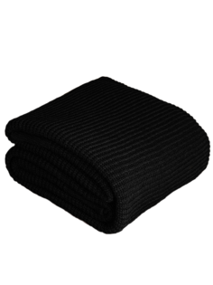 Плед вязаный Warm Whiff Черный 200x220 см Хлопок 100 %