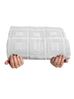 Плед вязаный Warm Whiff Светло-серый 180x220 см Хлопок 100 %