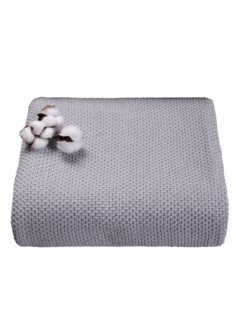 Плед вязаный Warm Whiff R-24к Светло-серый 120x220 см Хлопок 100 %