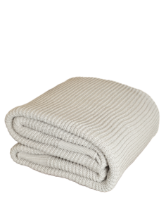 Плед вязаный Warm Whiff Светло-бежевый 200x220 см Хлопок 100 %