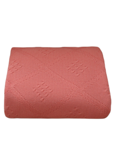 Плед вязаный Warm Whiff Пудровый, розовый 120х220 см Хлопок 100 %