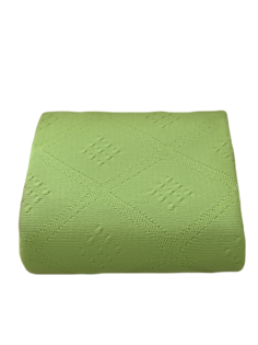 Плед вязаный Warm Whiff Cветло-зеленый 220x240 см Хлопок 100%