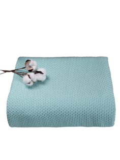 Плед вязаный Warm Whiff R-24к Бирюзовый 120x220 см Хлопок 100 %