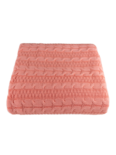Плед вязаный Warm Whiff Пудровый 180x220 см Хлопок 100 %