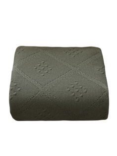 Плед вязаный Warm Whiff Оливковый 180x220 см Хлопок 100 %