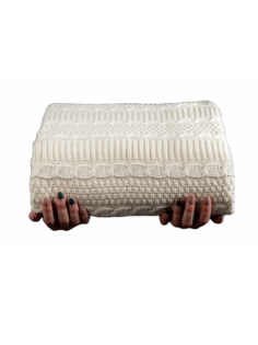 Плед вязаный Warm Whiff Молочный 180x220 см Хлопок 100 %