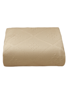 Плед вязаный Warm Whiff Молочный, кремовый 220x240 см Хлопок 100%