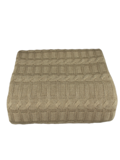 Плед вязаный Warm Whiff Бежевый визон 160x220 см Шерсть 50% Акрил 50%