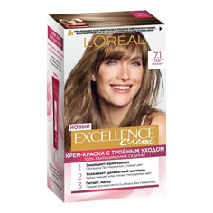 Крем-краска для волос LOreal Paris 7.1 русый пепельный 192 мл