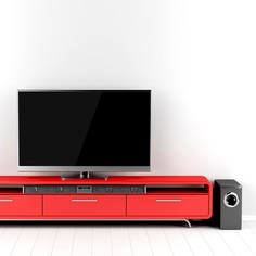 Установка саундбара, сабвуфера и тыловых колонок на тумбу, настройка No Brand