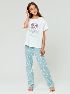 Пижама для девочек Веселый малыш 160/130/FK цв. белый р. 152