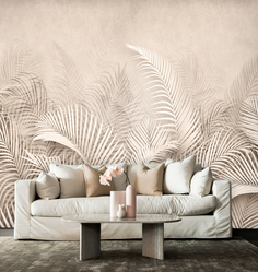Фотообои Photostena 3D Пальмовые листья бежевые 3 x 2,7 м
