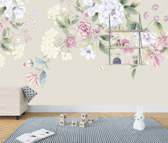 Фотообои Photostena Цветы на бежевом 4 x 2,7 м