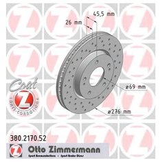 Тормозной диск передний Zimmermann 380217052 для Mitsubishi Lancer VII,VIII, Space Runner