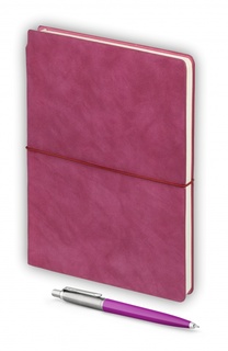 Подарочный набор: ежедневник малиновый и шариковая ручка Parker Jotter 2075996