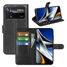 Чехол-книжка PRESTIGE с функцией подставки для Poco X4 Pro 5G (черный) Black Panther