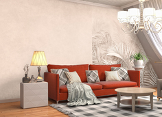 Фотообои Photostena Компаньоны к обоям 3D Пальмовые листья бежевые 3 x 2,7 м