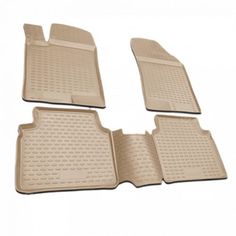 Коврики в салон KIA Spectra 2005->, 4 шт. (полиуретан, бежевые) Element