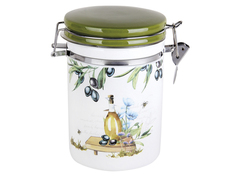 Банка дсыпучих продуктов 850мл. с клипсой в подарочной упаковке Olives HC8600B-B21 Коралл